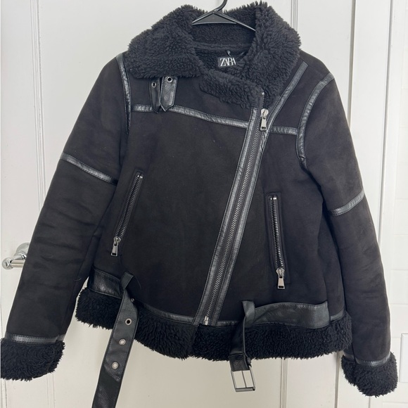 Zara Black Textured Jacket - Picture 1 of 4